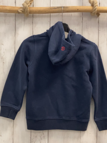 Vingino Pullover  Gr. 128  blau Kapuze weiße Schrift 