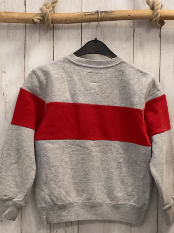 Pepe Jeans  Pullover  Gr. 122/128  grau roter Bruststreifen Schrift 