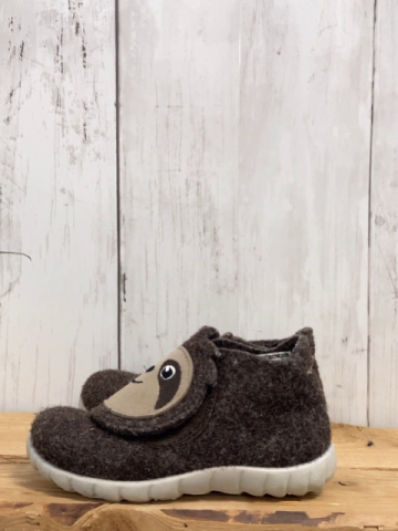 Superfit Hausschuhe Gr. 21  braun Faultiergesicht