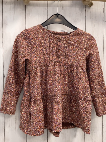 Langarmshirt  Gr. 110  beerenton flieder aprikot Blumen