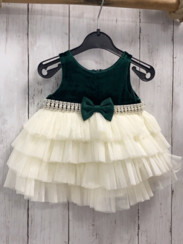 American Princess Kleid Gr. 56  grünes Samtoberteil weißer Glitzertüllrock