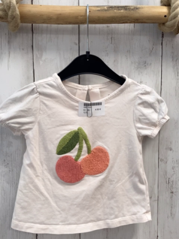   T-Shirt  Gr. 80  rosa Plüschkirschen mit Blättern 