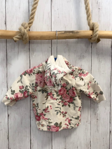Next  Sweatjacke  Gr. 62  beige Blumen Kapuze 