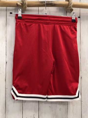 Terranova  Sportshorts  Gr. 152  rot Lochmuster weiß schwarzer Streifensaum weiße Kordel 