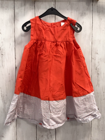 Obaibi Kleid  Gr. 86  rot grauer Saum mit roten Druck