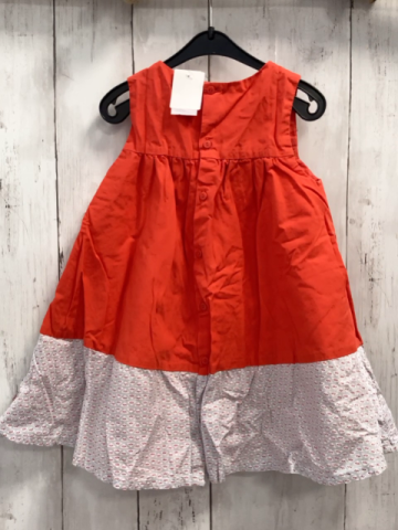 Obaibi Kleid  Gr. 86  rot grauer Saum mit roten Druck
