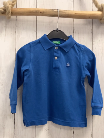 Benetton Langarmshirt Gr. 86  blau Kragen