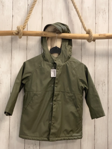 zara Regenjacke Gr. 98  oliv gummiert gefüttert