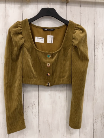 Zara  Bluse Gr. S ocker Kord bauchfrei 