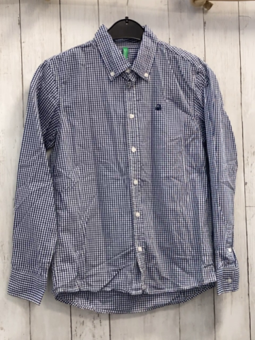 Benetton  Hemd  Gr. 158  blau weiß kariert 