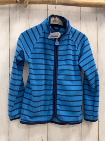   Fleecejacke  Gr. 110  hellblau blaue Streifen blauer Bund 