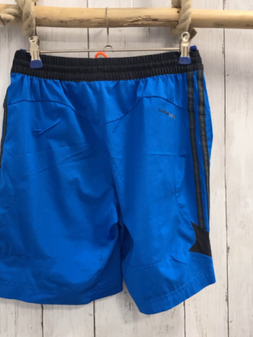 Adidas  Sportshorts  Gr. 140  blau schwarzer Bund orange Schrift + Label 