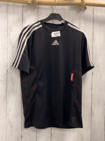 Adidas  Sportshirt  Gr. 158/164  schwarz weiße Streifen rote Nähte 