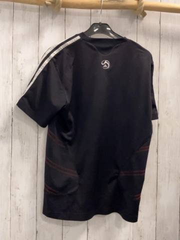 Adidas  Sportshirt  Gr. 158/164  schwarz weiße Streifen rote Nähte 