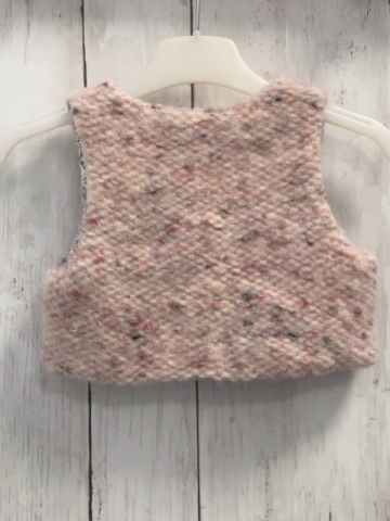   Weste  Gr. 86  rosa bunt meliert Handmade 