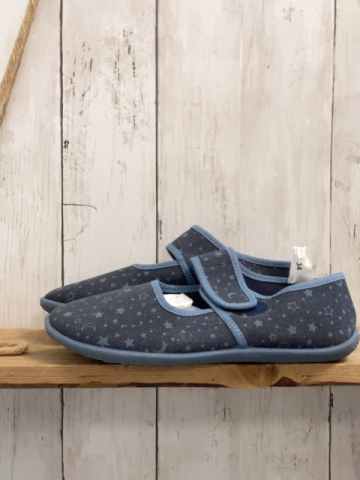 neu  Hausschuhe  Gr. 34  grau hellblauer Bund Mond Sterne 