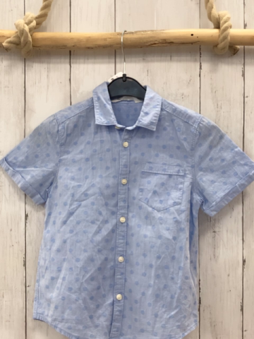H&M  Sommerhemd  Gr. 116  hellblau blaue Punkte 