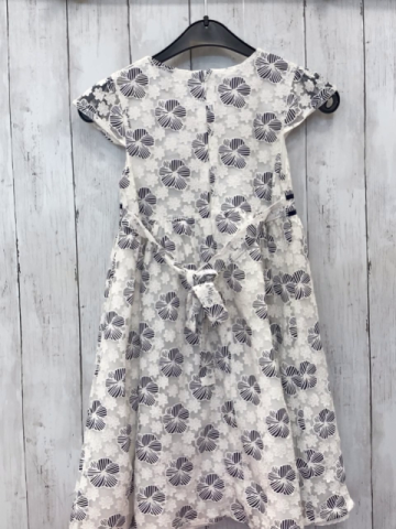   Kleid  Gr. 128  weiß zweilagig Überkleid mit blau weißen Blumen 