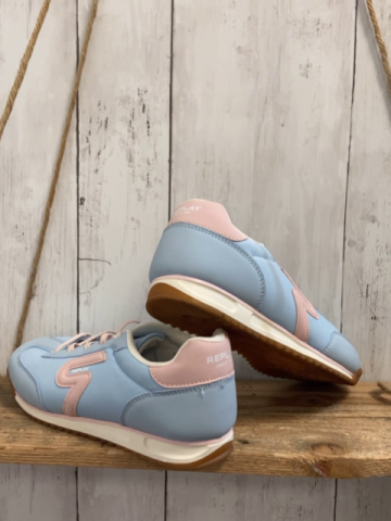 Replay  Schuhe  Gr. 36  hellblau rosa Label + Schnürsenkel 