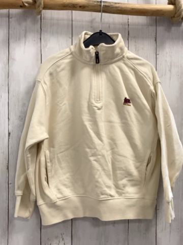 Zara  Pullover  Gr. 122  creme Schrift Reißverschluss 