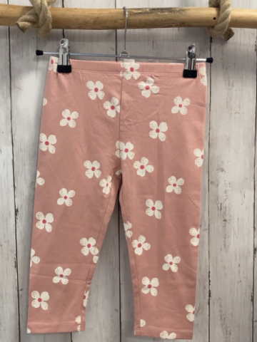   Leggings  Gr. 116  rosa weiße Bluimen 3/4 lang 