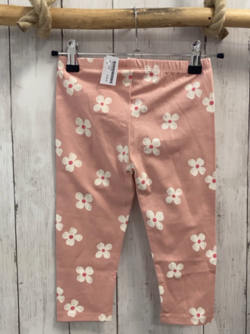   Leggings  Gr. 116  rosa weiße Bluimen 3/4 lang 
