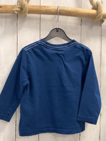 vertbaudet Langarmshirt Gr. 92  blau weiße Schrift