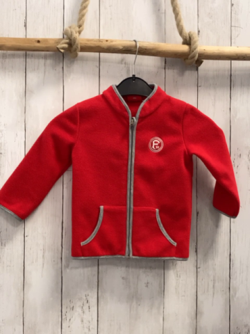 Fortuna Fleecejacke Gr. 92  rot grauer Bund