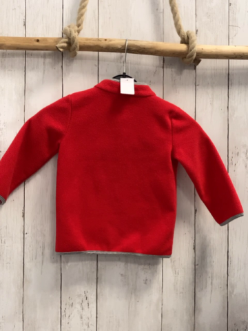 Fortuna Fleecejacke Gr. 92  rot grauer Bund
