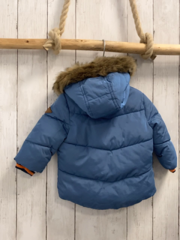  Winterjacke Gr. 68  blau abtrennbarer Fellbund an der Kapuze