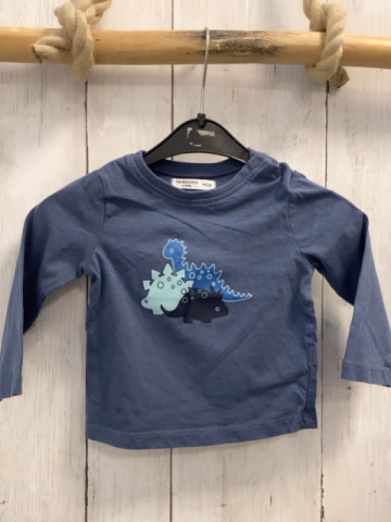 Sinsay Langarmshirt Gr. 74  blau Dinos