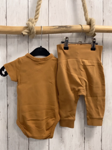 H&M 2tlg Body + Leggigs Gr. 68  braun