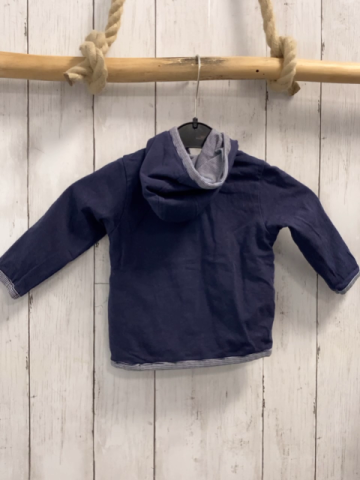 noppies Wendesweatjacke Gr. 68  blau + blau weiß gestreift