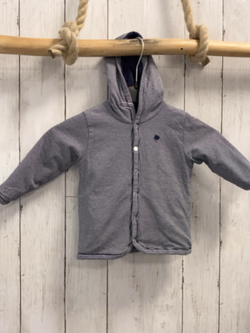 noppies Wendesweatjacke Gr. 68  blau + blau weiß gestreift