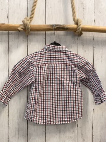 H&M Hemd Gr. 80  weiß rot blau kariert