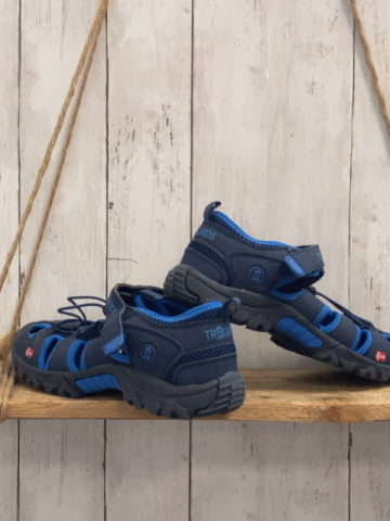 Trollkids  Halbsandalen  Gr. 40  blau hellblauer Bund 