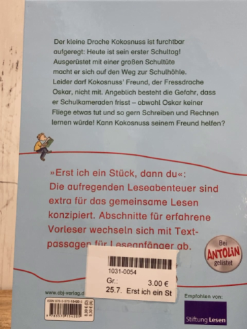 Erst ich ein Stück, dann du  Buch Der kleine Drache Kokosnuss kommt in die Schule 