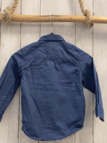 H&M  Hemd  Gr. 104  blau weiße Punkte 