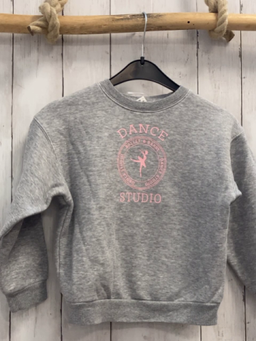H&M  Pullover  Gr. 116  grau rosa Schrift Ballerina 