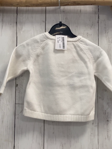 H&M  Pullover  Gr. 62  weiß Strick grauer Tierkopf 