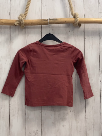 Vertbaudet  Langarmshirt  Gr. 104  rostrot goldene Glitzerschrift blumen