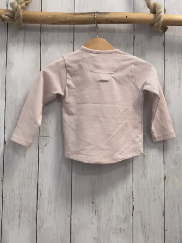 Noppies  Langarmshirt  Gr. 74  rosa Blumen schwarze Schrift