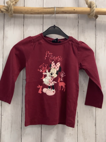 Disney  Langarmshirt  Gr. 104  weinrot Minnie Mouse Schrift 