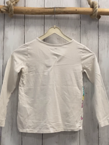 H&M  Langarmshirt  Gr. 110  weiß Einhörner 