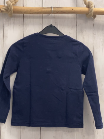 review  Langarmshirt  Gr. 116  blau bunter Schmetterling pink Glitzerschrift 