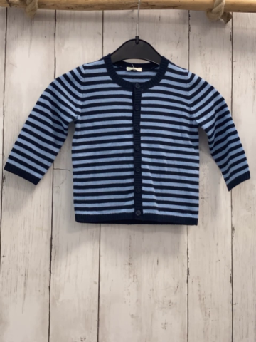 Benetton  Strickjacke  Gr. 68  blau hellbaue Streifen 