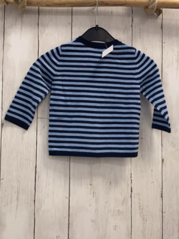 Benetton  Strickjacke  Gr. 68  blau hellbaue Streifen 