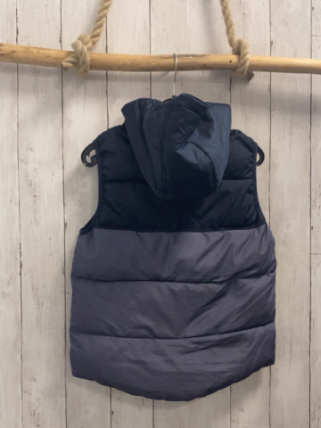 H&M  Weste  Gr. 134  blau + grau hellgrau meliert Kapuze 