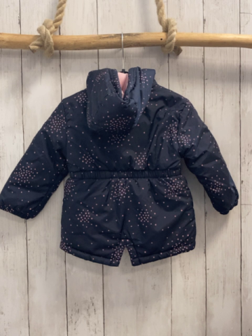 S´Oliver  Winterjacke  Gr. 86  dunkelblau rosa Sterne + Fleecefutter 