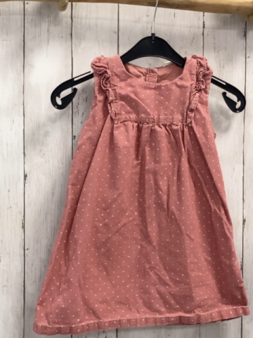 H&M Kleid Gr. 104  rosa Kord weiße Punkte
